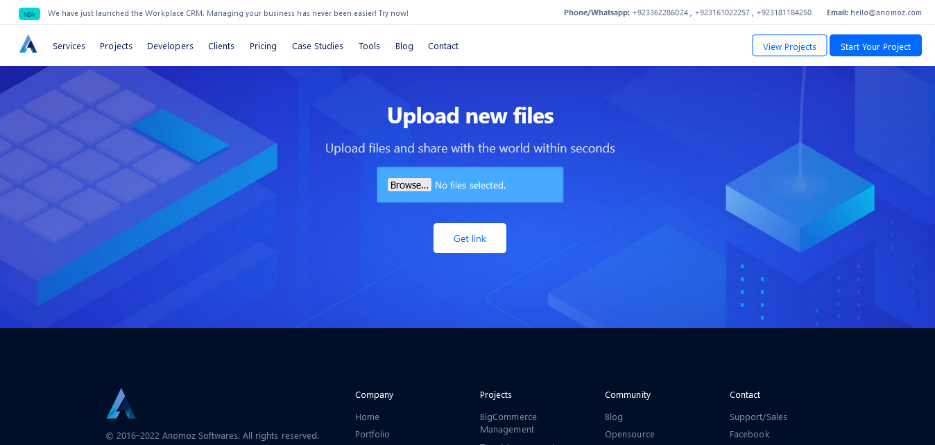 File Sharer - Want to quickly share images, videos, and other files with your collegues. The File sharer can help you share files withough any size limit, and all of free, forever.